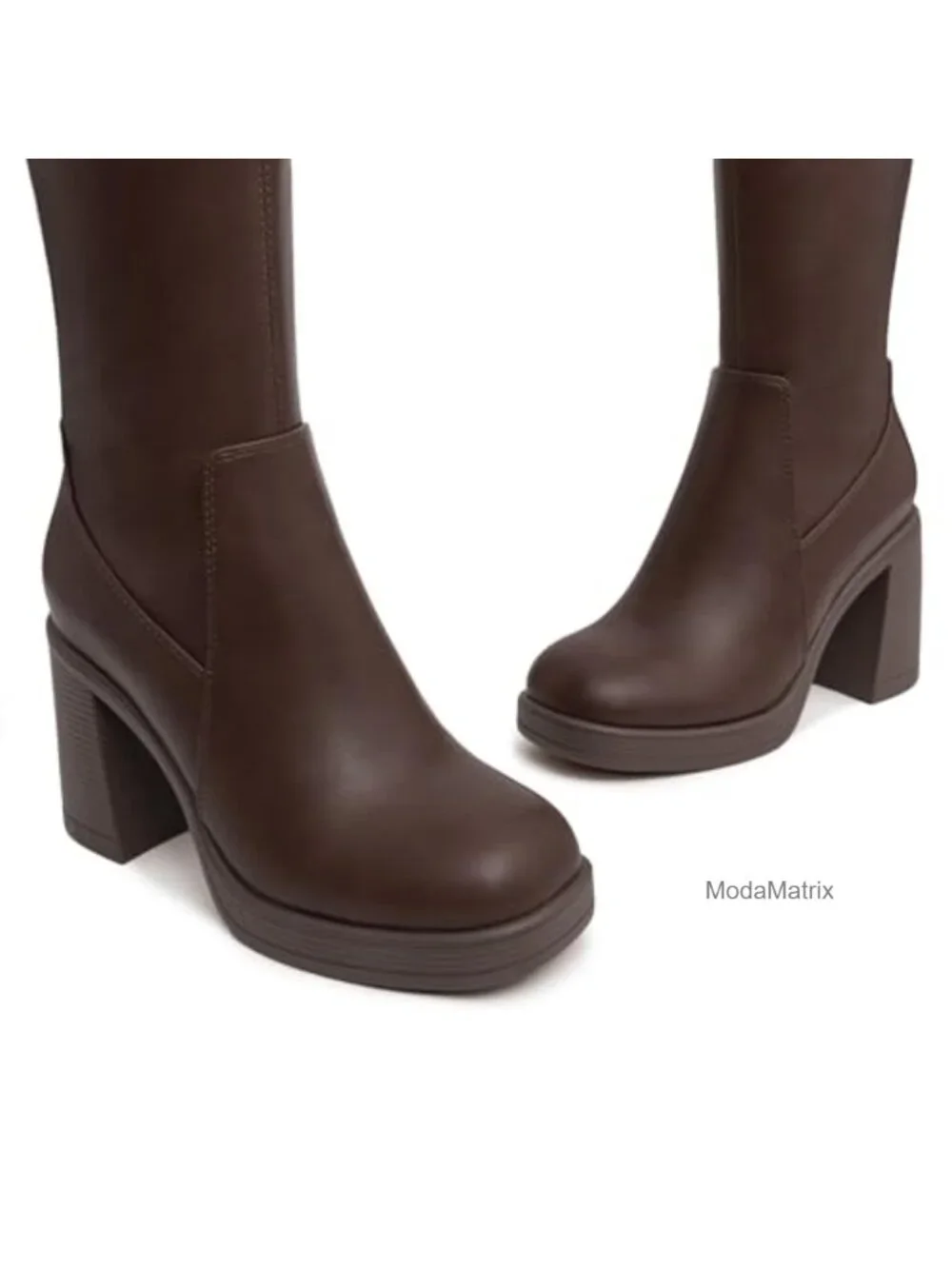 Knee High Boots Women Stretch Chunky Platform Tall Boots